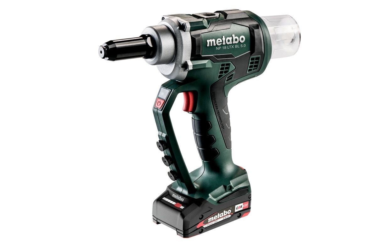 METABO Akku-Nietpistole NP 18 LTX BL 5.0 2x 2Ah Ladegerät ASC 30-36 V