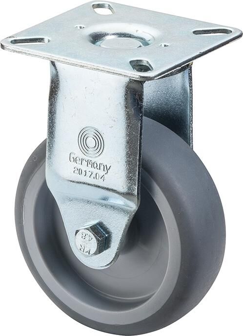 BS ROLLEN Bockrolle 75mm Lg.G Stahlbl verz. Gummirad