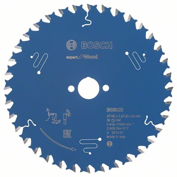 BOSCH Kreissägeblatt Expert for Wood 160x20x2,2/1,6mm 36 Z