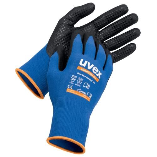 UVEX Montagehandschuhe athletic lite dry Gr. 6 Nitril-Noppen blau/schwarz 6003.3
