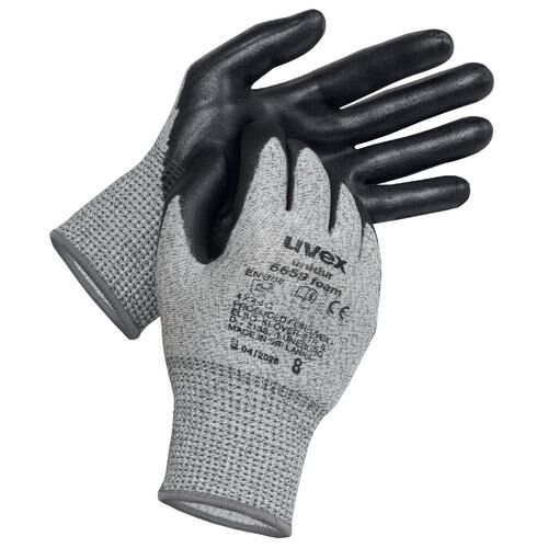 UVEX Schnittschutzhandschuhe unidur 6659 Gr. 11 Nitrilschaum grau/schwarz 6093.8