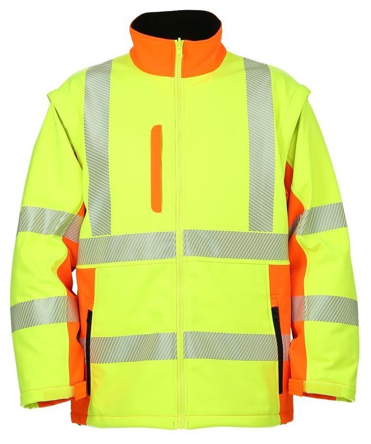 LEICATEX Warnschutz Softshelljacke neongelb/warnorange Gr. L 490740