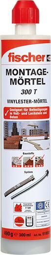 FISCHER Montagemörtel FIS VL 300 T 300ml Kartusche + 2 Statikmischer 519557
