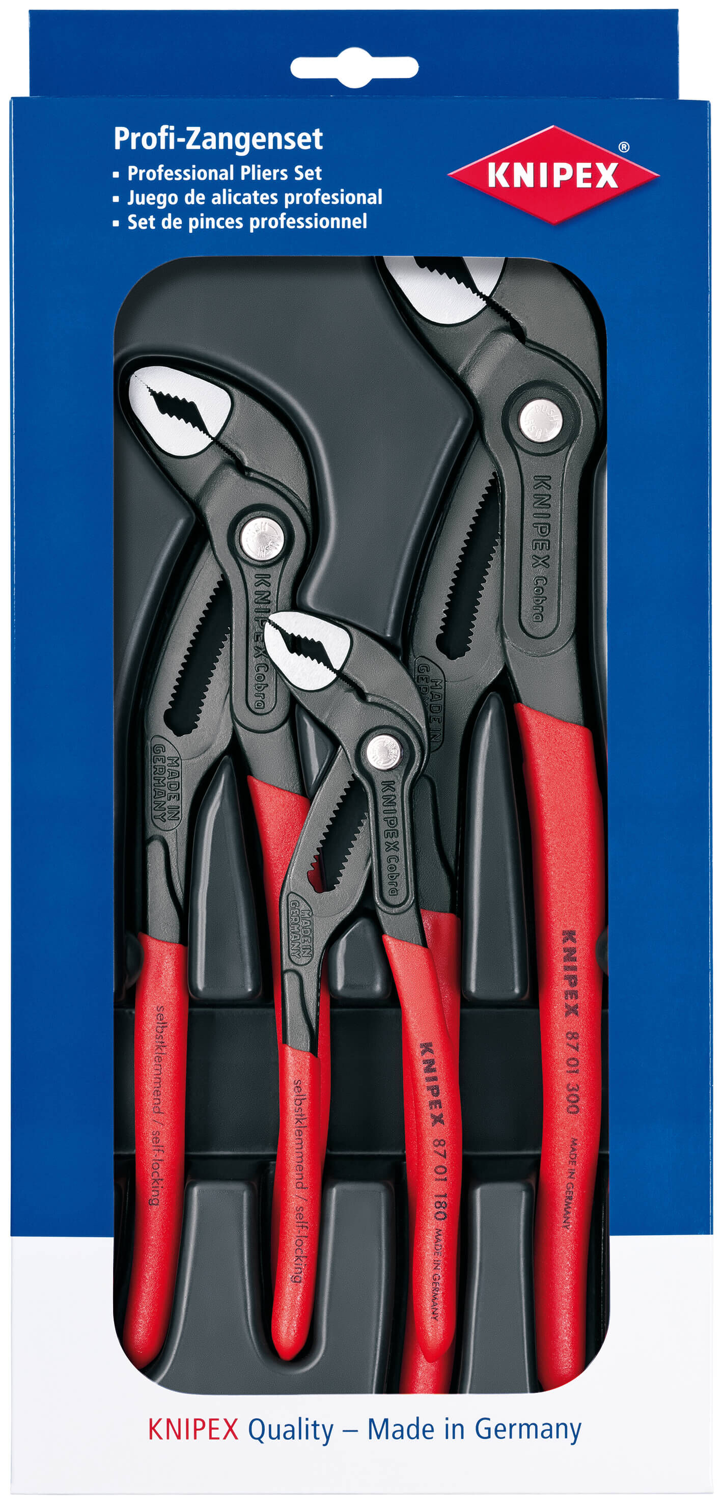 KNIPEX Wasserpumpenzange Rohrzange Cobra Set 00 20 09 V02