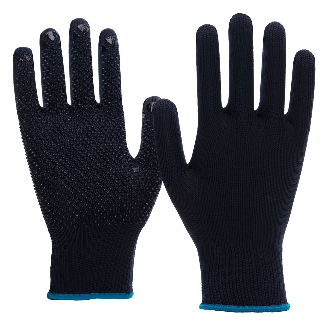 NITRAS Strickhandschuhe Gr. 10 Nylon/Baumwolle blau mit Noppen 6101