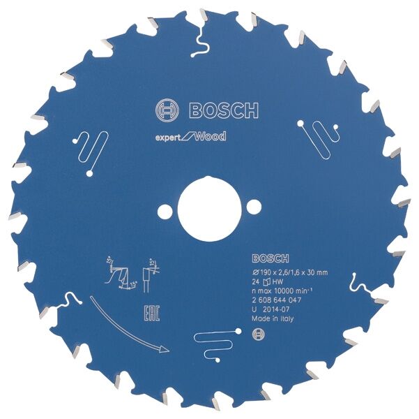 BOSCH Kreissägeblatt HW Expert 190x30x2,6 24T