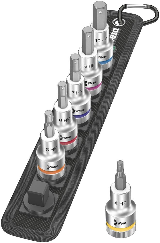 WERA Schraubendrehereinsatz Set 1/2" 6-teilig sechskant Haltefunktion