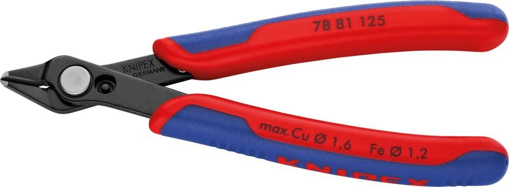 KNIPEX Präzisionszange Electronic Super Knips 125mm Mehrkomponenten-Hülle brüniert 78 81 125