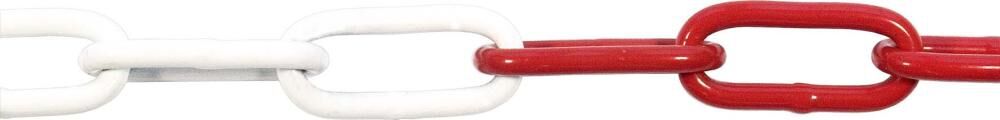 Kunststoffkette 6mm x 50m rot/weiss