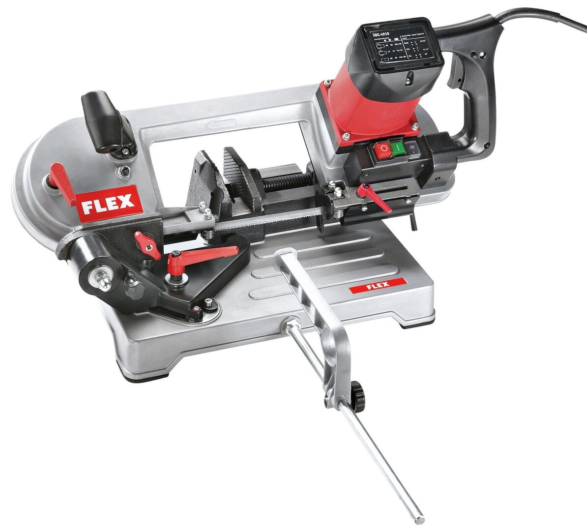 FLEX Bandsäge Metall SBG 4910 inkl. 4 Bandsägeblätter + Kunststoffspannbacken SBG-SP10