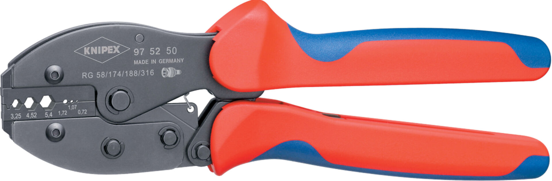 KNIPEX 97 52 50 PreciForce Crimpzange mit Mehrkohne-Hülle brüniert 220mm