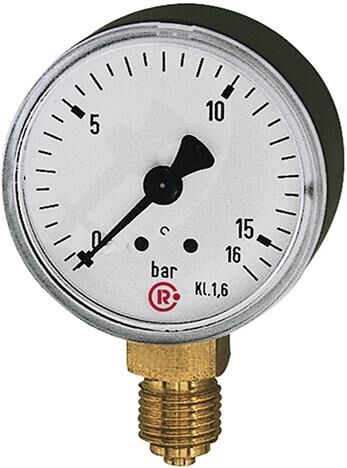 RIEGLER Manometer D 50mm 0-10bar G 1/4" stehend