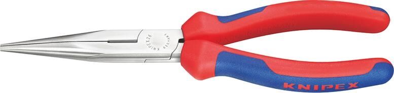 KNIPEX Flachrundzange mit Schneide 200mm Mehrkomponenten-Hülle schwarz atramentiert 26 11 200