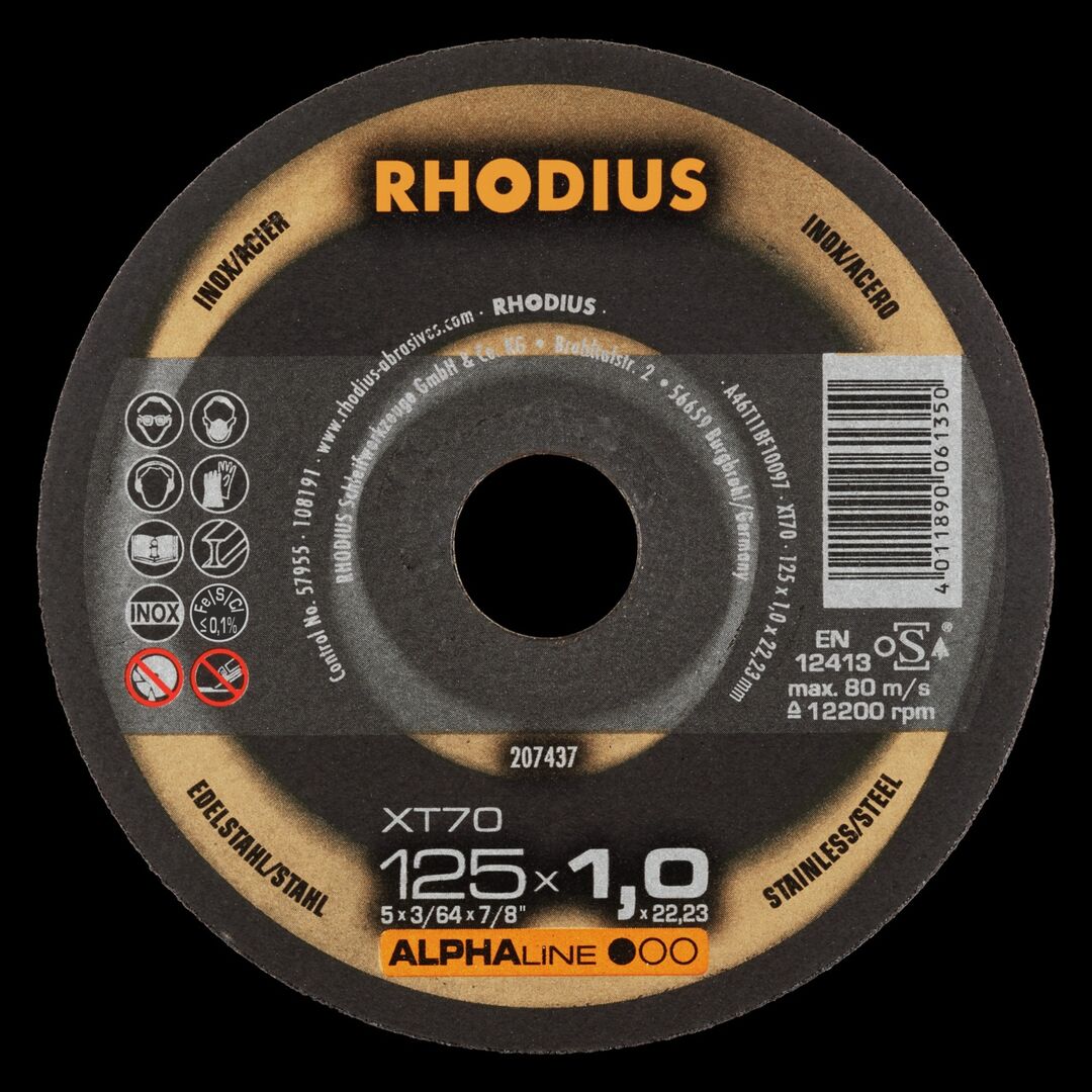RHODIUS Trennscheibe XT70 125x1,0mm 10 Stück in Dose