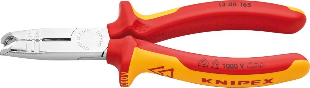 KNIPEX Abmantelungszange 165mm Mehrkomponenten-Hülle isoliert verchromt VDE 13 46 165