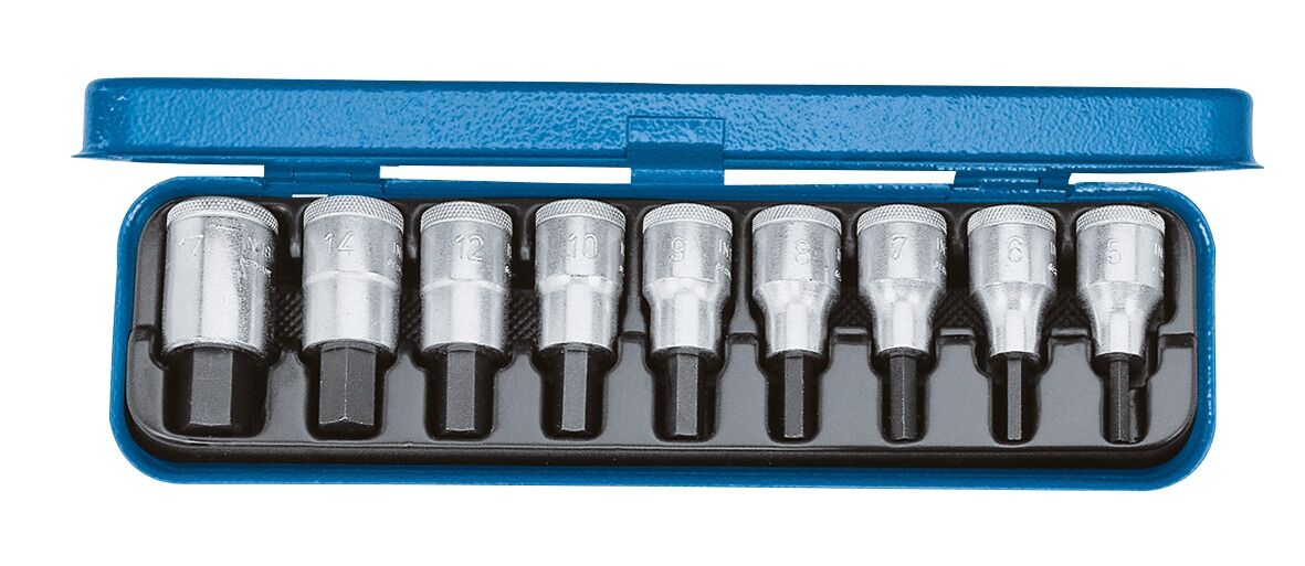 GEDORE Schraubendreher-Set 1/2" 9-tlg. i- 6kt 5-17mm IN 19 Pm 6156250
