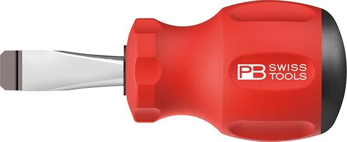 PB SWISS TOOLS Schraubendreher Stubby Schlitz 6,5x1x30mm SwissGrip