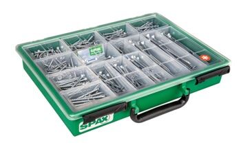 SPAX Sortiment Koffer Schraubenset mit 14 Abmessungen T-Star plus WIROX 387-teilig