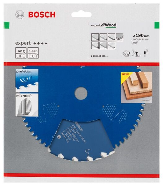 BOSCH Kreissägeblatt HW Expert 190x30x2,6 24T