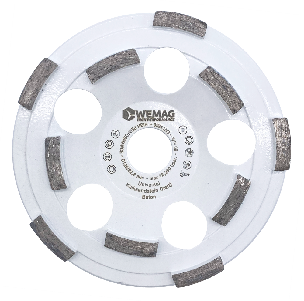 WEMAG HIGH PERFORMANCE WEMAG-HP Diamant-Schleifteller DYNAGRIND 125x22,23mm doppelreihig 5mm BH20