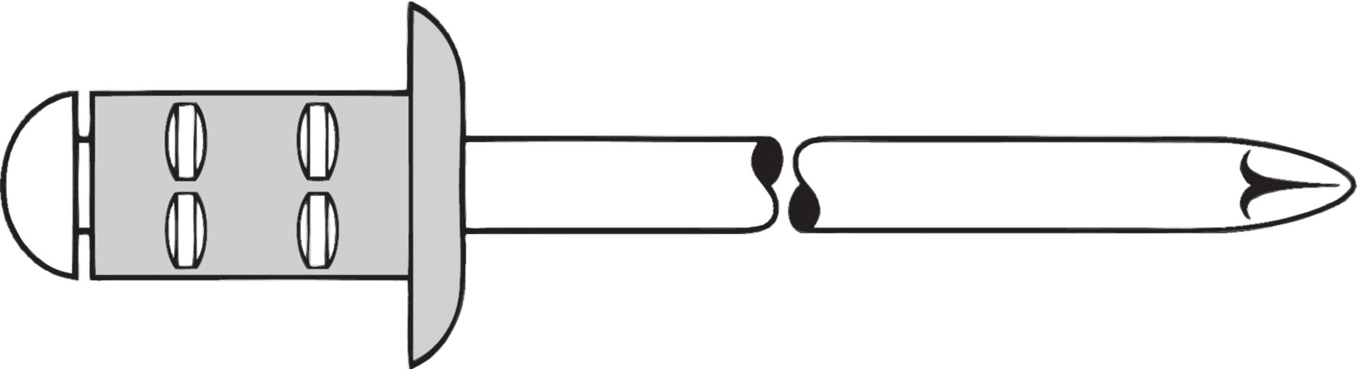 GESIPA Mehrbereich-Niet Alu VA Flachrundkopf 4x10mm