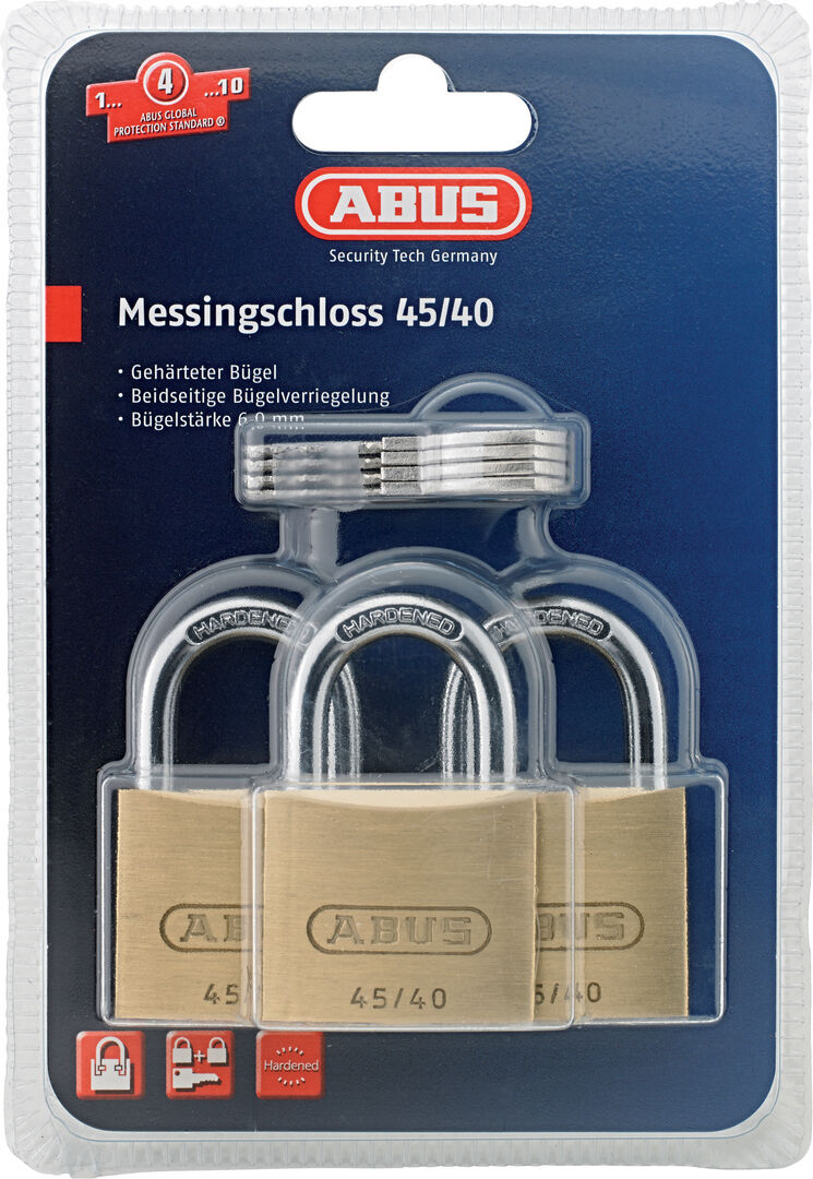 ABUS Vorhangschloss Triples SB Messing Zyl.