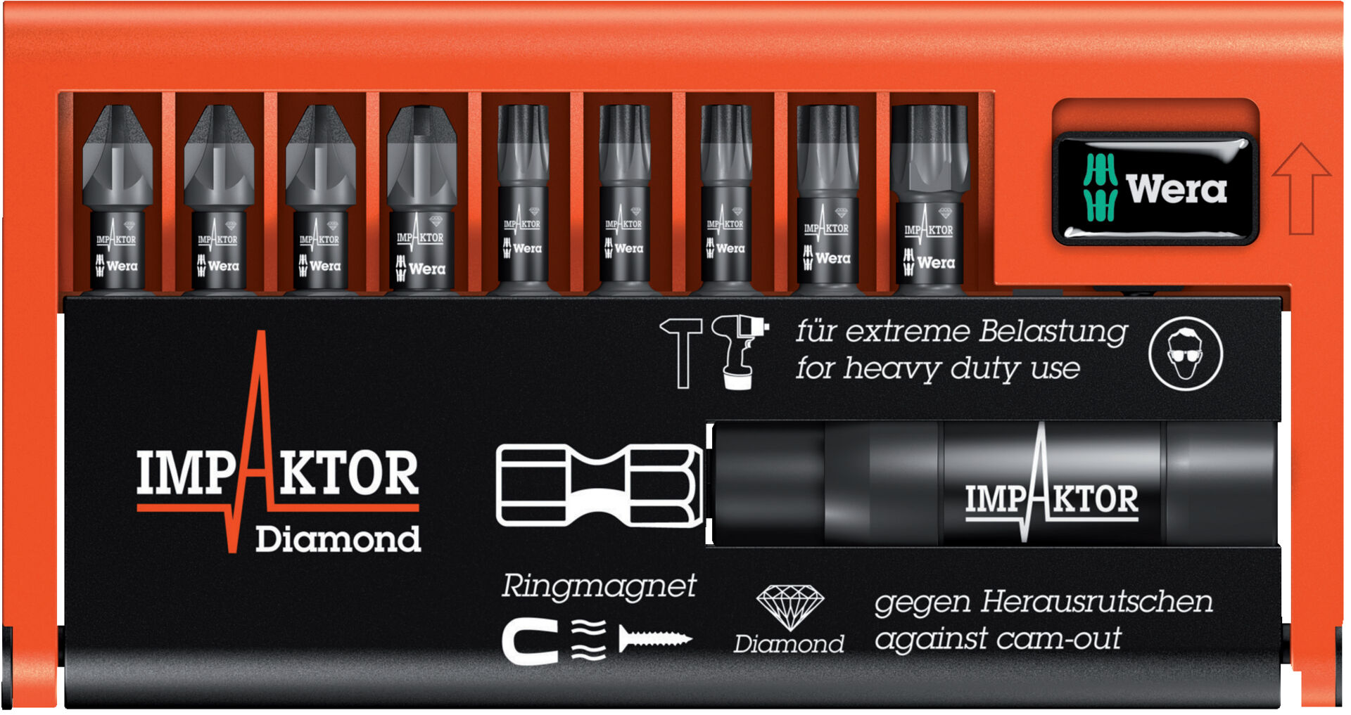 WERA Bit Set Impaktor 9-teilig PZ, TX