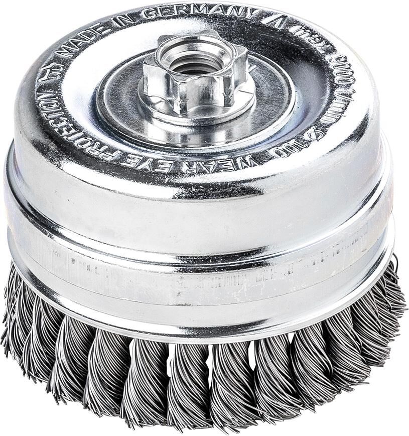 LESSMANN Topfbürste Stahl M14 gezopft 80x0,5mm