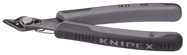 KNIPEX Präzisionszange Electronic Super Knips 125mm ESD Mehrkomponenten-Hülle brüniert 78 61 125 ESD