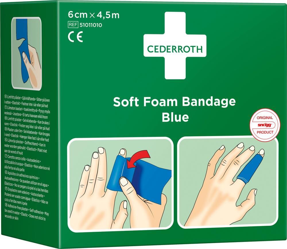 CEDERROTH Schaumbandage blau 6cm x 4,5m