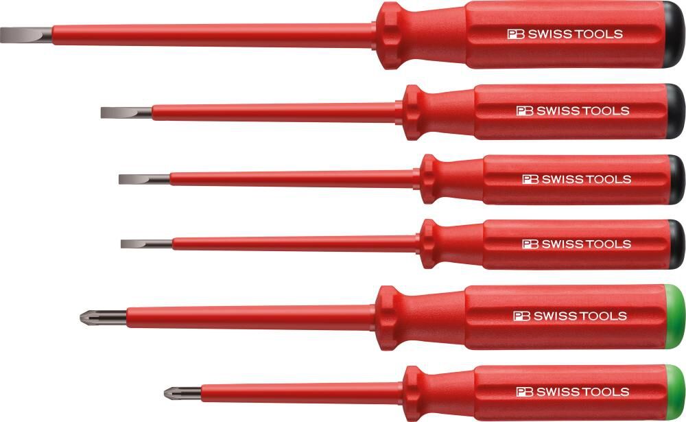 PB SWISS TOOLS Tools Schraubendreher-Set VDE 6-teilig Schlitz/PZ im Karton