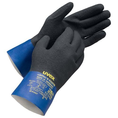 UVEX Schutzhandschuhe Gr. 9 rubiflex S XG27B Nitril blau/schwarz 6056.0