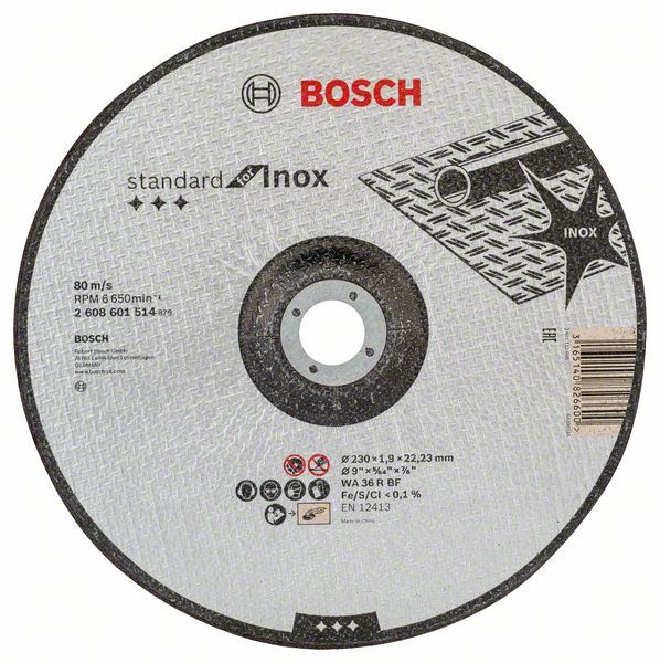 BOSCH Trennscheibe 230x1,9x22,23mm gekröpft Standard for Inox