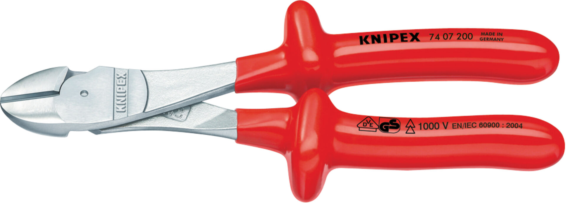KNIPEX 74 07 200 Kraft-Seitenschneider tauchisoliert VDE verchromt 200mm
