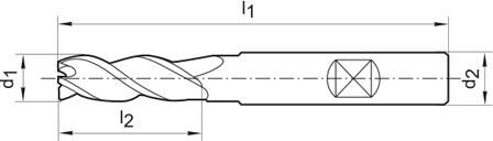 FORMAT Schaftfräser 7,0mm DIN6527L VHM 45G Z 3 TiAlN
