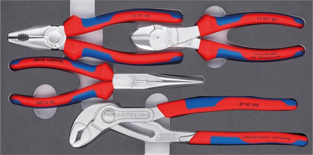 KNIPEX Zangen Set in Schaumstoffeinlage 00 20 01 V17