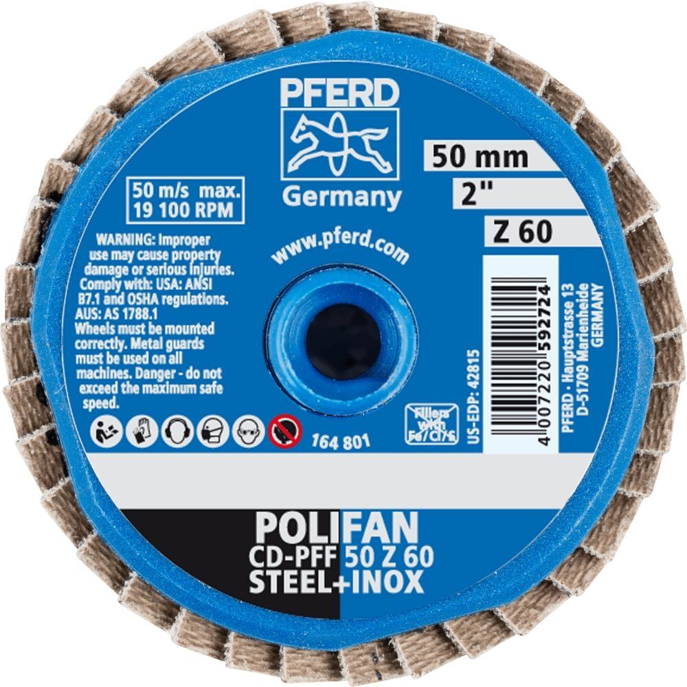 PFERD Fächerschleifscheibe COMBIDISC mini-Polifan 50mm Z60