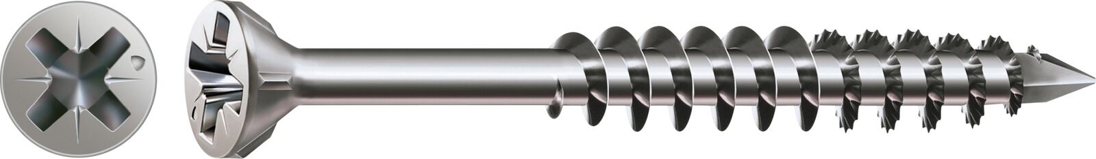 SPAX Glasleistenschraube A2 3,5x40mm PZ2 Senkkopf Teilgewinde CUT Edelstahl 200 Stück