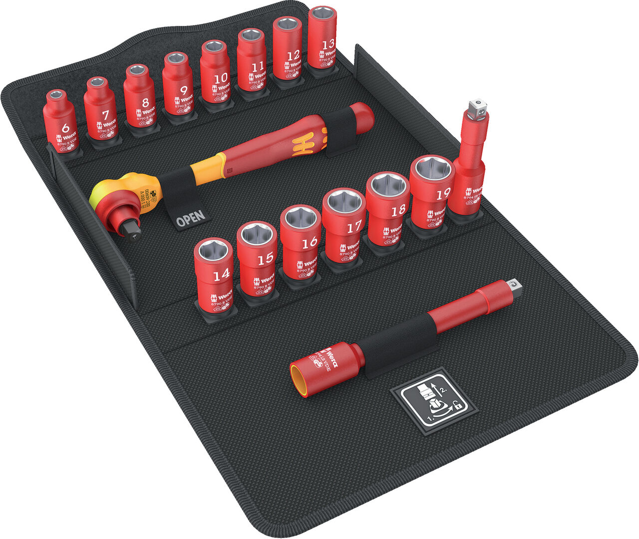WERA Steckschl.-Grt. 3/8" 17tlg. ZYKLOP VDE