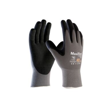 ATG Nylon-Strickhandschuhe Maxiflex Endurance Gr. 10 Nitril-Noppen grau/schwarz 34-844