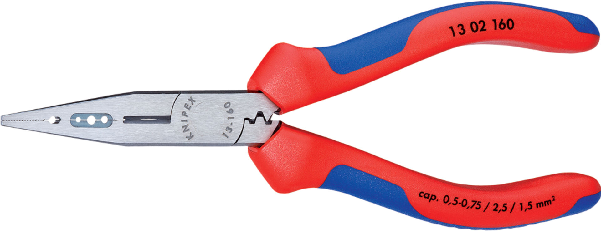 KNIPEX 13 02 160 Verdrahtungszange mit Mehrkohne-Hülle schwarz atramit 160mm