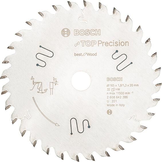 BOSCH Kreissägeblatt HW für Tauchsäge 165x20x32T WZ