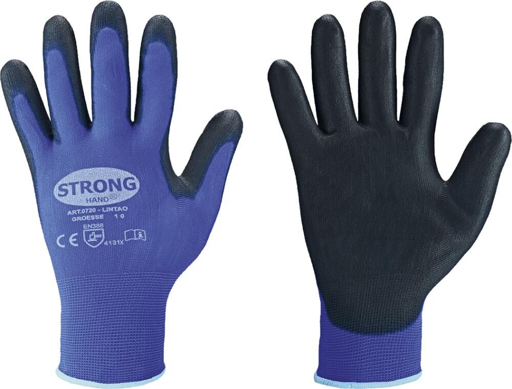 STRONGHAND Feinstrickhandschuhe Lintao PU Gr. 8 blau