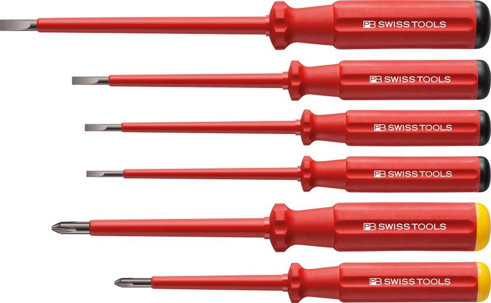 PB SWISS TOOLS Schraubendreher Set VDE Schlitz/PH im Karton 6-teilig