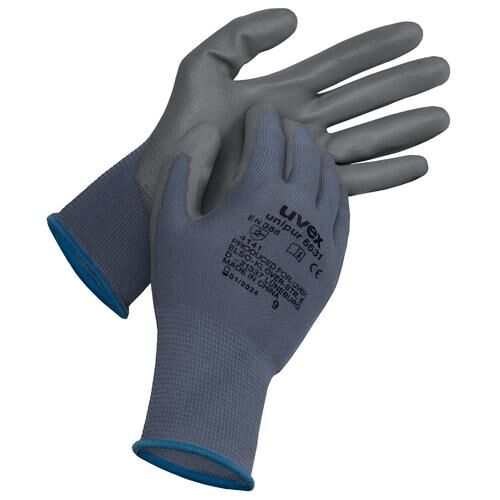 UVEX Schutzhandschuhe Gr. 9 unipur 6631 PU grau 6094.4