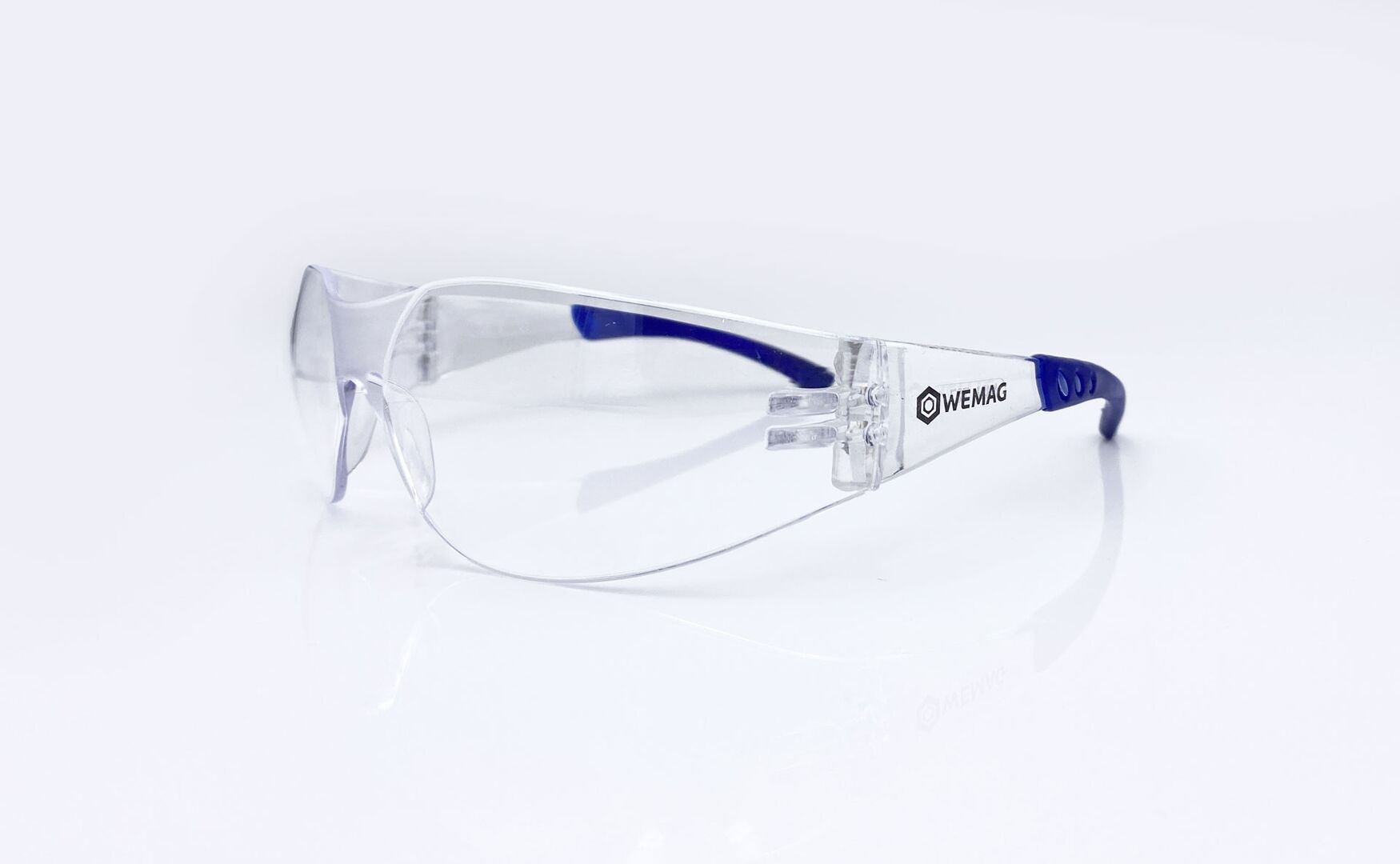 WEMAG Einscheiben-Schutzbrille SPORTY farblos blauer Softbügel EN 166 CE