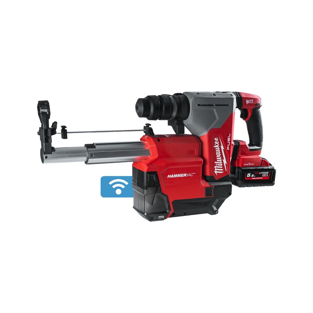 MILWAUKEE Akku-Kombihammer M18 ONEFHPXDEL-552C Staubabsaugung