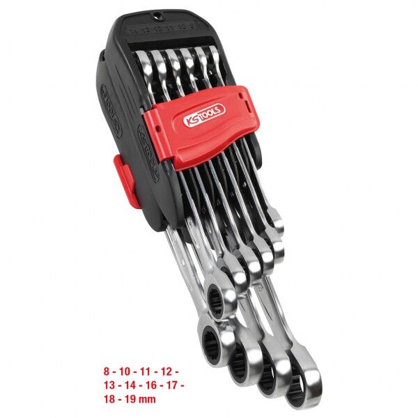 KS TOOLS Ratschenschlüssel Set 8-19mm 10-teilig GEARplus