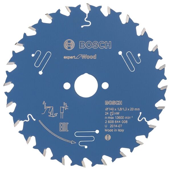 BOSCH Kreissägeblatt HW Expert 140x20x1,8 24T