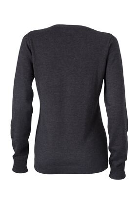 JAMES & NICHOLSON Pullover V-Neck Damen anthracite-melange Gr. XXL